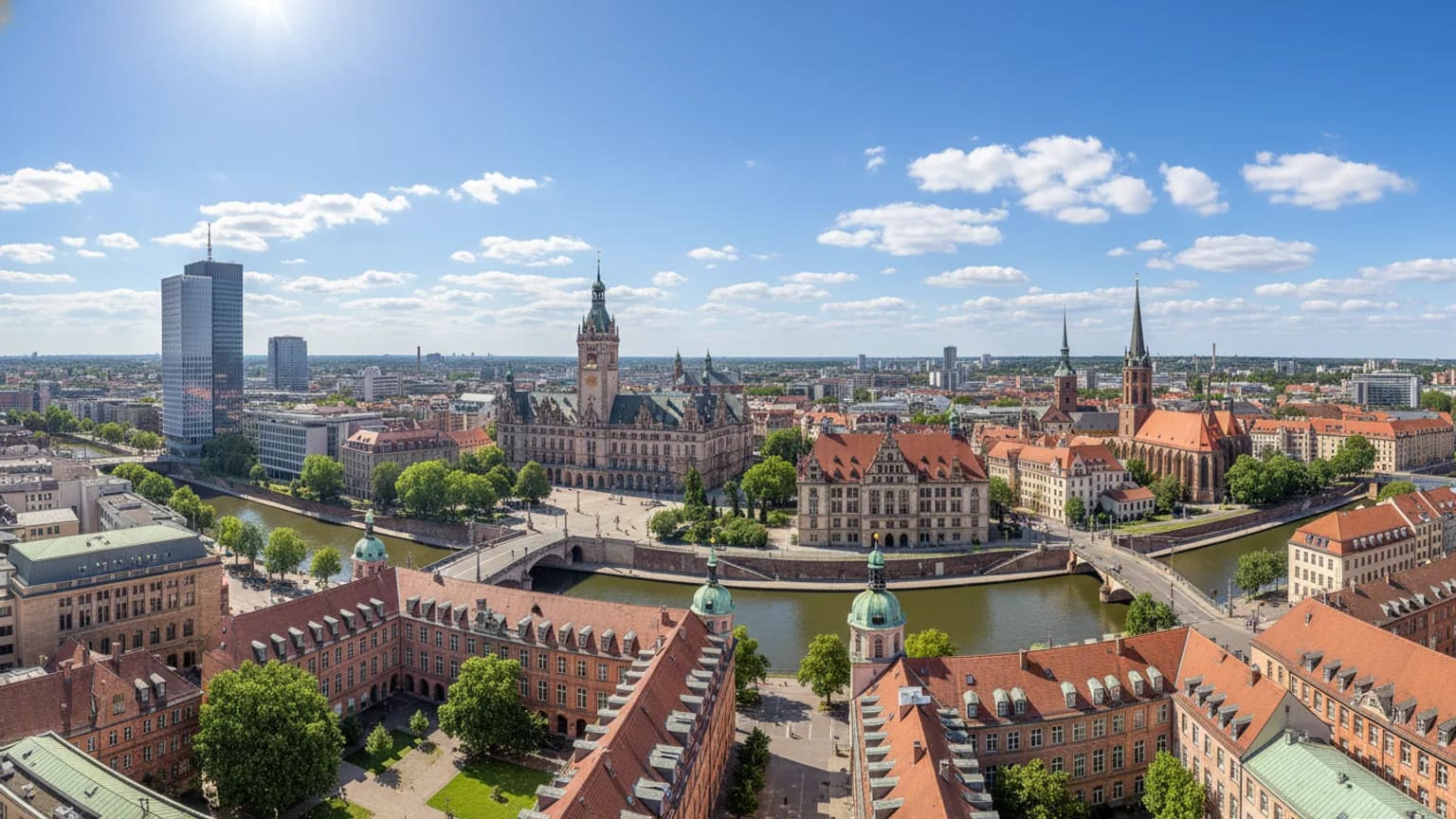 Vue panoramique de Leipzig
